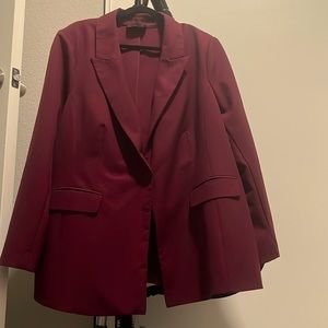 Lane Bryant Burgundy pant suit. Blazer size 26 and pants size 22.